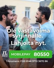 Ole vastavoima syrjinnälle. Lahjoita nyt.
MIITTI-toiminta toivottaa kaikki tervetulleiksi, erityisesti ihmiset, jotka ovat muuttaneet Suomeen äskettäin. Monilla heistä ei ole vielä ystäviä tai mielekästä tekemistä.
Hallituksen leikkaukset vähentävät MIITTIn rahoitusta 60 000 euroa, mikä on neljäsosa koko budjetista. Samaan aikaan maahanmuutosta käytävä keskustelu on kylmäävää ja epäinhimillistä. MIITTIä tarvitaan tässä ajassa enemmän kuin koskaan.
MIITTIn maksuttomissa tapahtumissa maahan muuttaneet ja pitkään Suomessa asuneet voivat tutustua toisiinsa. Sulkapallo, ruuanlaitto, saunominen, kielenvaihtokeskustelut, käsityöt ja lenkkeily ovat mahdollistaneet ystävyyksien syntymisen jo yhdeksän vuoden ajan.
Vaikka vapaaehtoiset tekevät suuren osan työstä, syntyy toiminnasta kustannuksia.
Aiemmin Run to Sauna järjestettiin joka viikko. Rajujen rahoitusleikkausten takia saunavuoroja voidaan järjestää jopa puolet vähemmän. Se vähentää osallistujien hyvinvointia ja siten pärjäämistä arjessa.
”MIITTIn tapahtumien ansiosta elämäni maahanmuuttajana täällä on parantunut huomattavasti! ”
-osallistuja vuonna 2025
Ota kantaa yhdessäolon ja ystävyyden puolesta syrjintää vastaan. Sinä voit toimia. Lahjoituksesi auttaa pitämään MIITTIn avoinna kaikille.
Lahjoita nyt.
Mobilepay: 80550
Tilinumero: FI5981469710367086
Pro Lapinlahti mielenterveysseura ry:n MIITTI-pienkeräyksen käyttötarkoitus on yksinäisyyttä vähentävän, mielenterveyttä tukevan toiminnan järjestäminen Lapinlahden Lähteellä.
Keräysnumero: RA/2026/109 | Keräysaika: 29.1.–28.4.2026
Lapinlahdenpolku 8, 00180 Helsinki | viestinta@lapinlahdenlahde.fi | +358 400 450 065