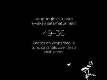 Mustalla taustalla on sama teksti kuin artikkelin otsikossa