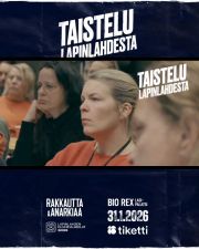 Video lapinlahden aktivisteista. Seuraava kuva on tapahtuman päivämäärä, joka on 31.1.2026 klo 18:00 Bio Rex Lasipalatsissa.
Kolmas kuva on Mika Kaurismäestä, joka suosittelee tätä dokumenttia kaikille Helsingissä asuville.