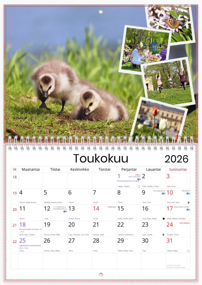 Lapinlahden Lähde vuosikalenteri 2026 toukokuu