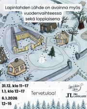 Lapinlahden Lähde on auki vuoden jokaisena päivänä ✨

Tervetuloa lounaalle, kahville ja nauttimaan tunnelmallisesta miljööstä ☃️ 

Kahvilassa voit soittaa pianoa, laulaa ja on siellä joskus soitettu myös sahaakin! 🎶

Meinaatko sinä tulla käymään? (Pssst! Koirat ovat erittäin tervetulleita!)