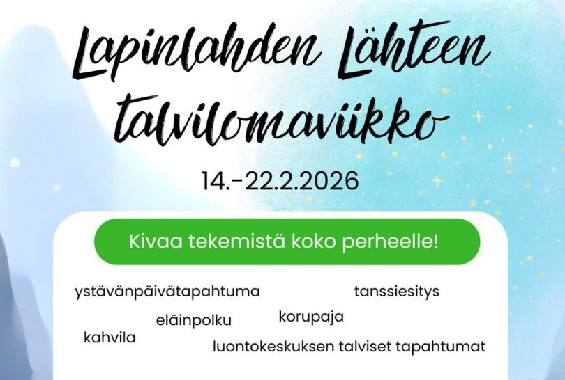 Sinistä sävyä ja lumituiskuja.
