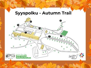 Syyspolun kartta Lapinlahden puistossa.