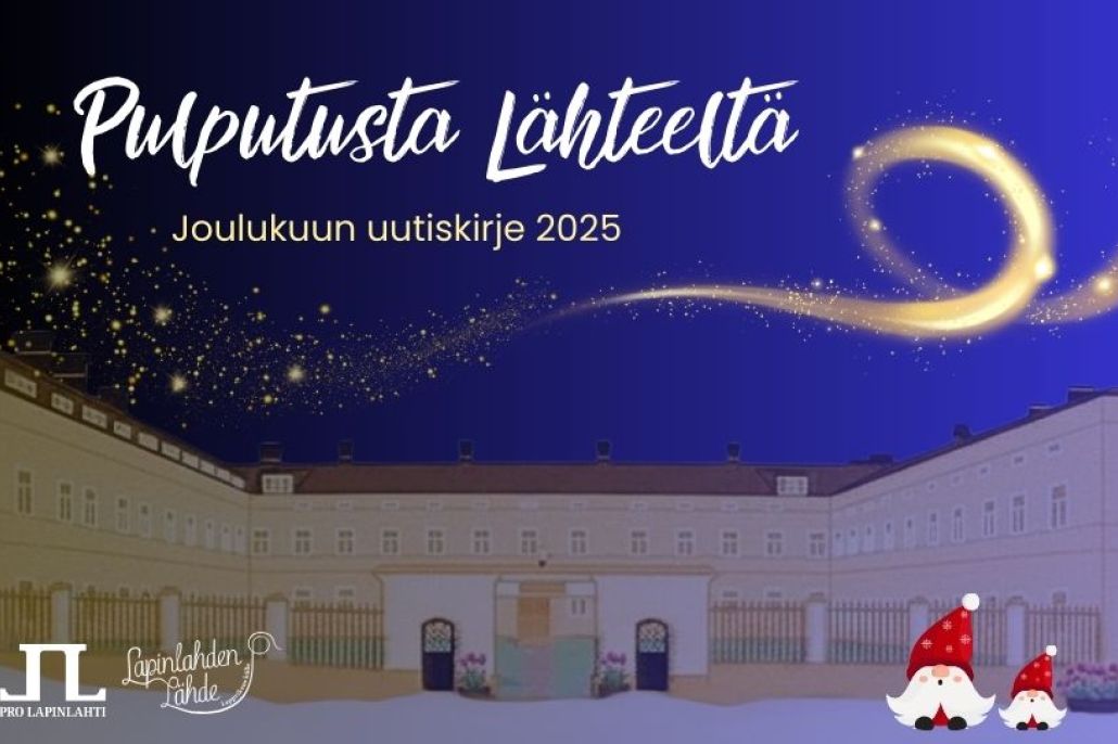 Lapinlahden rakennus, tummansininen taivas ja tähtituiketta.
