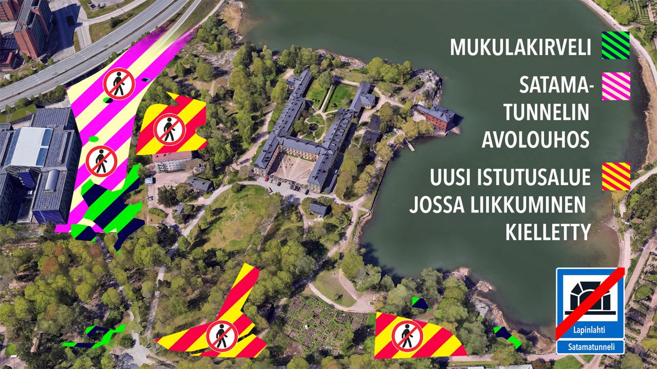 Havainnekuva Satamatunnelin rakentamisenaikaisesta työmaasta