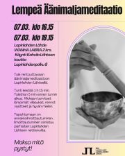 Tervetuloa rentouttavaan äänimaljameditaatioon Wanhaan labraan lauantaina 7.3. klo 18.15! Äänimaljameditaatio on rauhallinen ja hoitava hetki, jossa pysähdytään kuuntelemaan kehoa ja hengitystä äänen tukemana. (Huom! Klo 16.15 on täynnä.)

Äänimaljojen lempeät värähtelyt auttavat rentoutumaan, vapauttamaan kehon jännityksiä ja tukevat palautumista arjen kuormituksesta. Meditaatio ei vaadi aiempaa kokemusta, voit tulla sellaisena kuin olet ja antaa äänen ja hiljaisuuden hoitaa.

Tunti kestää 75 minuuttia. Saavuthan viimeistään viisi minuuttia ennen tunnin alkua. Mukaan tarvitset lämpimät villasukat, rennot vaatteet ja hyvän mielen. Äänimaljameditaation päätteeksi olet tervetullut juomaan teetä yhdessä ohjaajan kanssa.

Jääthän kotiin tervehtymään, mikäli tunnet olosi kipeäksi! Äänimaljameditaatiota ei suositella raskaana oleville.

Ilmoittaudu äänimaljameditaatioon Lapinlahden Lähteen verkkosivujen lapinlahdenlahde.fi tapahtumasivulla. Ennakkoilmoittautuminen sulkeutuu perjantaina 6.3. klo 20. Mikäli olet varannut paikan, mutta et pääse paikalle, ilmoitathan siitä pikimmiten osoitteeseen sveta.sirin@lapinlahdenlahde.fi

Sijainti: Sisäänkäynti sisätiloihin tapahtuu osoitteessa Lapinlahdenpolku 8, Kahvila Lähteen ovista (keltaisen rakennuksen pääovista vasemmalla). Wanha labra sijaitsee toisessa kerroksessa Auditorion yläpuolella ja sinne pääsee kahvilan vasemmalla puolella olevia portaita pitkin.

Tunti järjestetään maksa mitä pystyt -periaatteella, ja voit paikan päällä halutessasi maksaa tunnista Mobilepayn kautta.