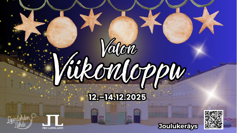 Valon Viikonloppu 12.12.-14.12.2025 Lapinlahden Lähteellä.