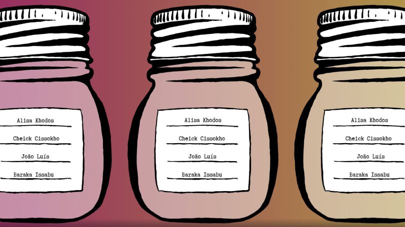 Kuva on Jam Jar Sessionsin mainoskuva, jossa on piirrettyjä hillopurkkeja, joissa on artistien nimiä.