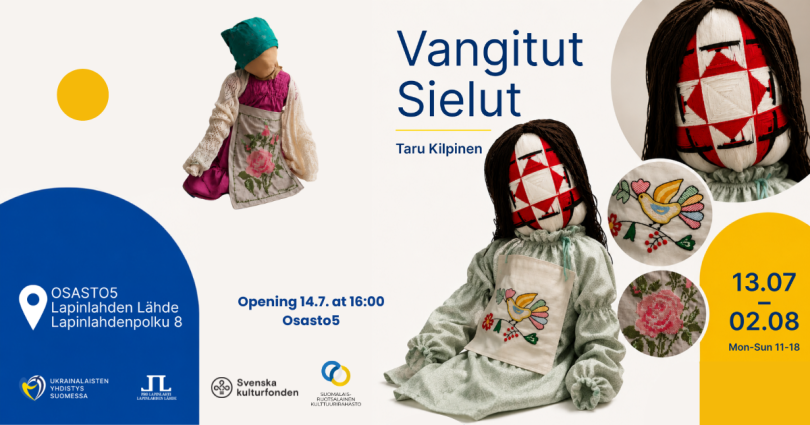 Kuva on Vangitut Sielun -näyttelyn mainoskuva