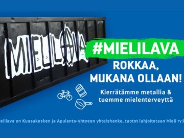 MIELILAVA-teksti sinisellä pohjalla.