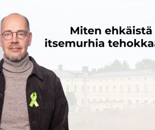Kuvassa on Kristian Wahlbeck, Lapinlahden sairaala sekä luennon aihe.