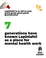 Did you know that Lapinlahti is as old as your great-great-great-great-grandmother? The psychiatric hospital was founded in Lapinniemi 185 years ago, making it one of the first of its kind in Europe.
For seven generations now, Lapinlahti has been known as a place where mental illnesses have been treated and mental wellbeing supported using progressive methods. Right from the start, it was understood just how important the environment and nature are for recovery. Today, the focus of our work is on the prevention of mental health problems and building resilience through various forms of social gatherings and shared activities.
Lapinlahti’s intangible cultural heritage of mental health work thus continues to thrive every day. Help decision-makers recognise its value and ensure it is preserved for future generations. Write to them today using the instructions on our website! Thank you for joining us in supporting everyone’s right to mental wellbeing ❤
#EverybodysLapinlahti