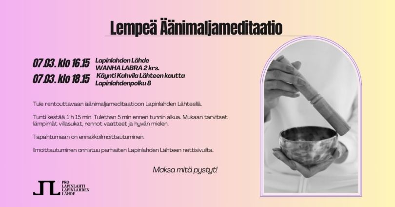 Lempeä äänimaljameditaatio 7.3.
