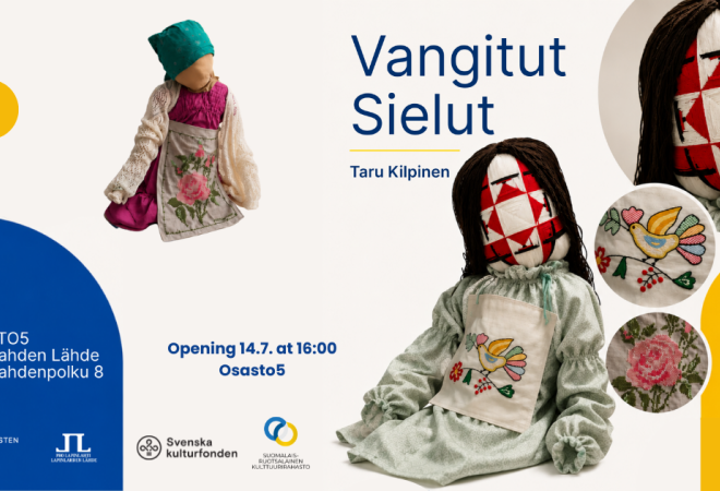 Kuva on Vangitut Sielun -näyttelyn mainoskuva