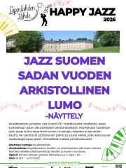 Jazz Suomen sadan vuoden arkistollinen lumo -näyttely on esillä Kahvila Lähteen galleriassa 16.5.–5.7.2026! Tule tutustumaan jazzmusiikin historiaan Suomessa. Näyttely on osa Lapinlahden Lähde goes Happy Jazz -festivaalia. 

Musiikkiarkisto juhlistaa Jazz Suomi 100 -merkkivuotta näyttelyllä, jossa kurkistetaan jazzin alkuvaiheiden arkistonäytteisiin. Näyttelyssä nostetaan esiin jazzin kulttuuriperintöä yksittäisten kuvien, muistojen, kirjeiden ja esineiden kautta. Ne valottavat jazzhistorian pieniä ja suuria hetkiä, jotka kietoutuvat osaksi laajempaa jazzin yhteisöllistä muistia ja tulevaisuutta. 
 
Näyttelyn tuottaja: Musiikkiarkisto
Aineistolähde: Musiikkiarkiston henkilö- ja yhteisöarkistot ellei toisin mainita
Sijainti: Kahvila Lähteen galleria, Päärakennus, C-siipi, 1. krs
Aika: la 16.5. - su 5.7.2026
Hanke: Lapinlahden Lähde goes Happy Jazz

Yhteistyössä: 
Suomen Jazzliitto ry
Suomen Äänitearkisto ry
Bianca Morales Productions Oy
Arkadics
Lapinlahden Lähde Oy
Pro Lapinlahti mielenterveysseura ry
Pro Lapinlahti tuki Oy (Kahvila Lähde)