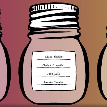 Kuva on Jam Jar Sessionsin mainoskuva, jossa on piirrettyjä hillopurkkeja, joissa on artistien nimiä.