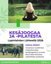 Tervetuloa nauttimaan maksuttomasta kesäjoogasta ja muusta liikunnasta kauniissa Lapinlahden puistossa vielä heinäkuun loppupuolellakin! Tulossa on seuraavat tuokiot:
- Ke 22.7. klo 18: Gentle mat pilates flow to stretch and strengthen the body and mind. Each session has a duration of 45 minutes, including warm-up and a relaxing cool down to close the practice. Ohjaajana Inês.
- Ke 22.7. klo 19: Moving Words. These sessions invite everyone to explore creative movement through words: from journaling to poetry. The sessions last approximately 1h 15minutes, including a gentle warm-up and stretching, followed by movement sequences and improvisation inspired by writing prompts. Sessions are open to everyone and no previous dance experience is required.
Bring a notebook or paper, pen, comfortable clothes, and water. Ohjaajana Inês.
- Ti 28.7. klo 10–11: lempeästi vahvistava ja avaava aamuflow-harjoitus. Joogakoulu Roots.
Tapaaminen ohjaajan kanssa Lapinlahden kivisen etupihan portilla viisi minuuttia ennen joogan alkua tai suoraan puistossa. Ota oma mattosi mukaan. Tapahtumalla on säävaraus! Huonon sään aikana tapahtuma perutaan. (Joogat pyörivät myös työntekijöiden lomien aikana, joten säämuutoksista ei pystytä erikseen ilmoittelemaan).
Tunneilla tehdään lempeitä liikesarjoja. Tapahtuman järjestää Pro Lapinlahti mielenterveysseura ry, ja ohjaajat antavat arvokkaan ohjauksensa vapaaehtoisesti, suuri kiitos siitä!
#KaikkienLapinlahti #kesäjooga