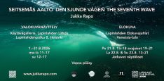Kuva on Seitsemäs aalto -näyttelyn mainoskuva, jossa tiedot näyttelystä