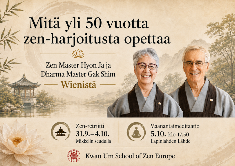 Mitä yli 50 vuotta meditaatioharjoitusta voi opettaa elämästä? -tapahtuman mainoskuva