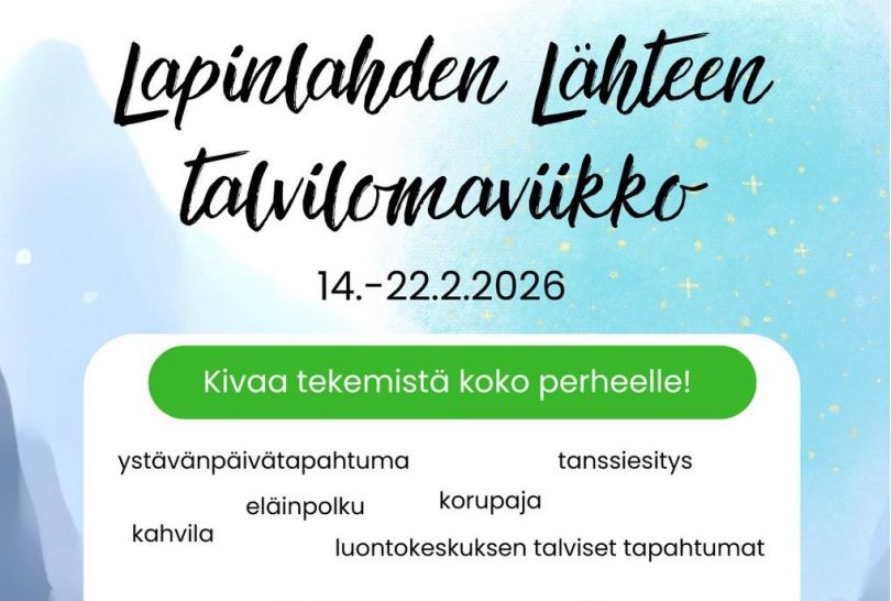 Sinistä sävyä ja lumituiskuja.