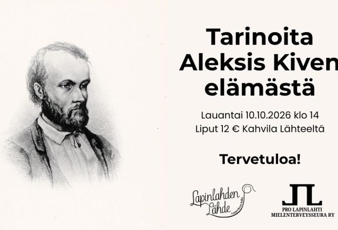 Kirjailija Aleksis Kiven kasvot.