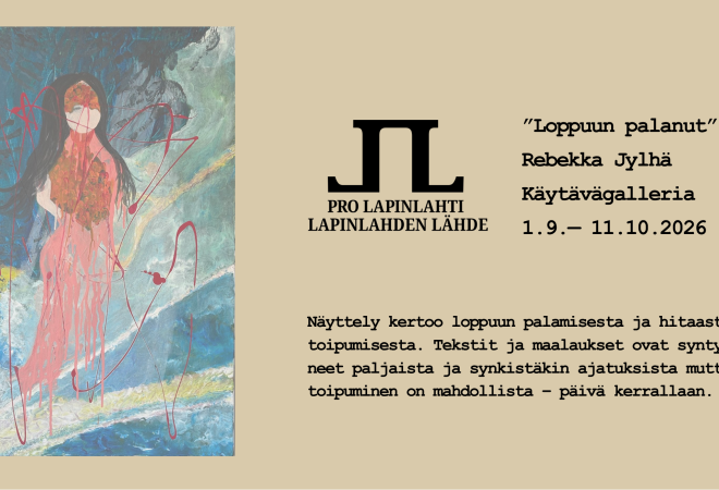 Kuva on Loppuun palanut -näyttelyn mainoskuva