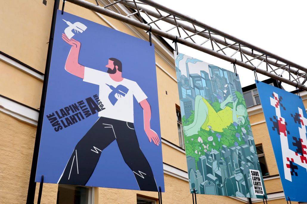 save lapinlahti with a poster näyttelyn voittaja julisteet