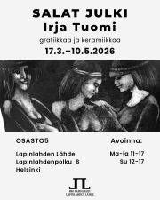 ☀️Maaliskuun valo kutsuu näyttelykierrokselle Lapinlahden Lähteelle. Esillä on mielikuvituksellisia, dokumentaarisia ja luontoaiheisia näyttelyitä Käytävägalleriassa, Osasto5:ssä, Kahvila Lähteellä ja Galleria Kirjossa.
Lämpimästi tervetuloa💚
NÄYTTELYT:
Irja Tuomi: Salat julki
17.3.-10.5.2026
Osasto5, 1.krs
Avoinna ma–la klo 11–17, su klo 12–17
Salat julki -näyttely avaa näkymän Tuomen elämänmittaiseen taiteelliseen työskentelyyn. Esillä on erityisesti etsaus- ja akvatintatekniikoin toteutettuja grafiikanvedoksia sekä keramiikkaa. Teokset käsittelevät ajan kulkua, hiljaisuutta ja ihmisen sisäistä maailmaa.
------------------------------
Anastasia Djudjajeva: Kalevala kaltereiden takaa
2.2.-20.3.2026
Kahvila Lähde, 1.krs
Avoinna ma–la klo 11–17, su klo 12–17
Venäläisen taiteilijan teoksia ja tarina poliittisena vankina. Anastasia jatkaa maalaamista vankeudesta huolimatta. Teoksissa korostuvat luonto, hiljaisuus ja ihmisen sisäinen voima.Koko näyttelyn ajan kerätään kirjeitä ja tukisanoja Anastasialle Initiative FoReDi ry:n kautta.
------------------------------
KOHTI – havaintoja rajapinnalta
4.3.-4.5.2026
Käytävägalleria, 1.krs
Avoinna ma–la klo 11–17, su klo 12–17
Kuuden valokuvaajan yhteisnäyttely tarkastelee yksinäisyyttä eri elämäntilanteissa. Dokumentaariset sarjat käsittelevät muun muassa leskeyttä, mielenterveyttä, omaishoivaa ja eron jälkeistä yksin elämistä.
------------------------------
Autismisäätiön kevätnäyttely: Mielikuvituksen voima ja vapaus
5.3.-17.5.2026
Venetsia-talo
Avoinna la–su klo 12–16
pe 20.3. klo 10-14, pe 10.4. klo 10-14 ja pe 8.5. klo 10-14
Autismisäätiön päivätoimintaryhmien moniulotteinen näyttely vie mielikuvitusmaailmaan, jossa kohdataan kirkkoja ja torneja, ihmismäisiä eläinhahmoja, matkailun teemoja sekä mystisiä taruolentoja.
Piirustukset, maalaukset ja veistokset tuovat näkyväksi mielikuvituksen voiman, taidon ja tahdon luoda uutta.
SAAVUTETTAVUUS
Lapinlahden päärakennuksen ensimmäiseen kerrokseen on esteetön kulku Ruoholahden puoleisen sivuoven rampin kautta. Tarvittaessa työntekijät auttavat sinua mielellään💚