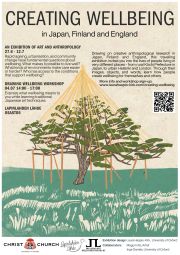 Tule tutustumaan Laura Haapio-Kirkin ja Inge Danielsin Creating Wellbeing in Japan, Finland and England -näyttelyyn Osasto5:een Lapinlahden Lähteelle 27.6.–12.7.!
Näyttely on avoinna ma-la 11–16, su klo 12–17.
Näyttelyn kuvaus: A travelling exhibition exploring how people create and sustain wellbeing in everyday life in Japan, Finland and England. Drawing on anthropological research conducted by Laura Haapio-Kirk and Inge Daniels, it combines photography, artwork, objects, and personal stories to examine the roles of care, community, environment, and creativity in fostering wellbeing.
Lisäksi 4.7. klo 14–17 järjestetään Drawing Wellbeing Workshop, johon on ilmoittauduttava ennakkoon.
Tyoöpajan kuvaus: Visitors are invited to join a creative workshop inspired by the exhibition themes. Through drawing, collage, and reflective activities, participants will explore their own experiences and understandings of wellbeing, contributing to a collective artwork that highlights diverse perspectives on living well.
You will also have the chance to learn about traditional Japanese art materials from artist Megumi Ito whose work features in the exhibition. No prior artistic experience is required, and all materials will be provided. Everyone is invited to continue with the theme of wellbeing in the Lapinlahti sauna following the workshop.
Sign up to the workshop by emailing laura.lhk@gmail.com, and find more info here: https://www.laurahaapio-kirk.com/creating-wellbeing
#kaikkienlapinlahti