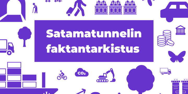Satamatunnelin faktantarkastus -kansi, laiva, puita, ihmisiä, muita elementtejä
