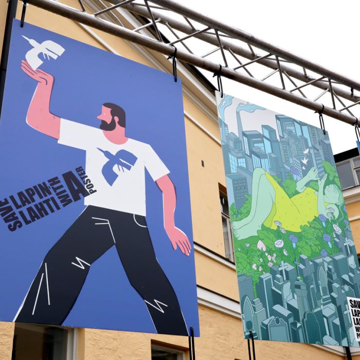 save lapinlahti with a poster näyttelyn voittaja julisteet