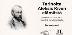 Kirjailija Aleksis Kiven kasvot.