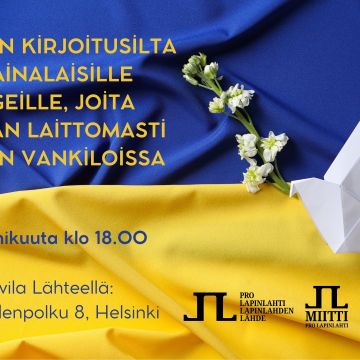 Kirjeiden kirjoitusilta ukrainalisille vangeille, joita pidetään laittomasti Venäjän vankiloissa.