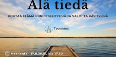 Kuva on "Älä tiedä. Keskustelua ja meditaatiota" -tapahtuman mainoskuva