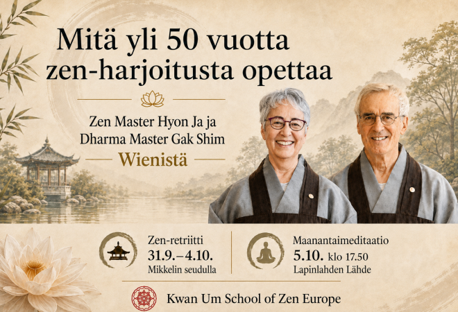 Mitä yli 50 vuotta meditaatioharjoitusta voi opettaa elämästä? -tapahtuman mainoskuva