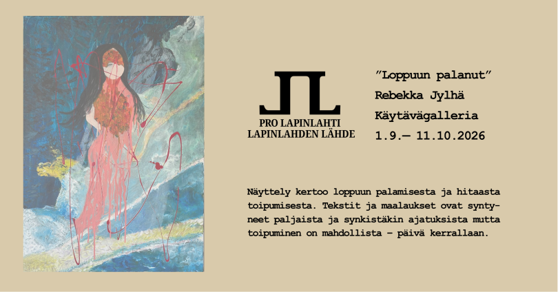 Kuva on Loppuun palanut -näyttelyn mainoskuva