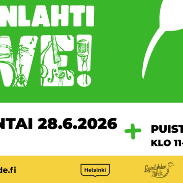Lapinlahti live! sunnuntai 28.6.2026 klo 13-19. Puistokirppis klo 11-16.