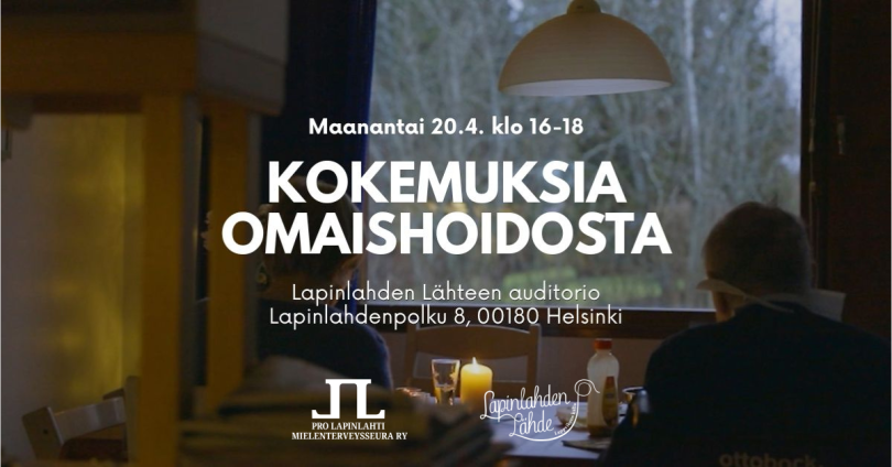 Kokemuksia omaishoidosta 20.4. klo 16-18 Auditoriossa.