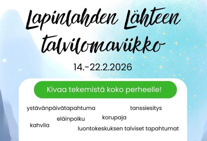 Sinistä sävyä ja lumituiskuja.
