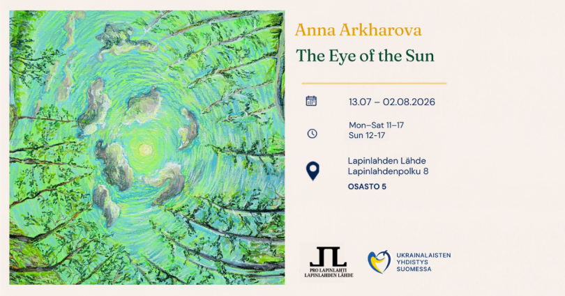 Kuva on The Eye of the Sun -näyttelyn mainoskuva